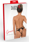 Czarne Sexy Otwarte na Pośladkach Koronkowe Stringi Daring Grace 76033