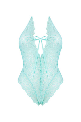 Body Lannuit LivCo Corsetti Fashion – Ponętna Miętowa Koronka z Głebokim Dekoltem