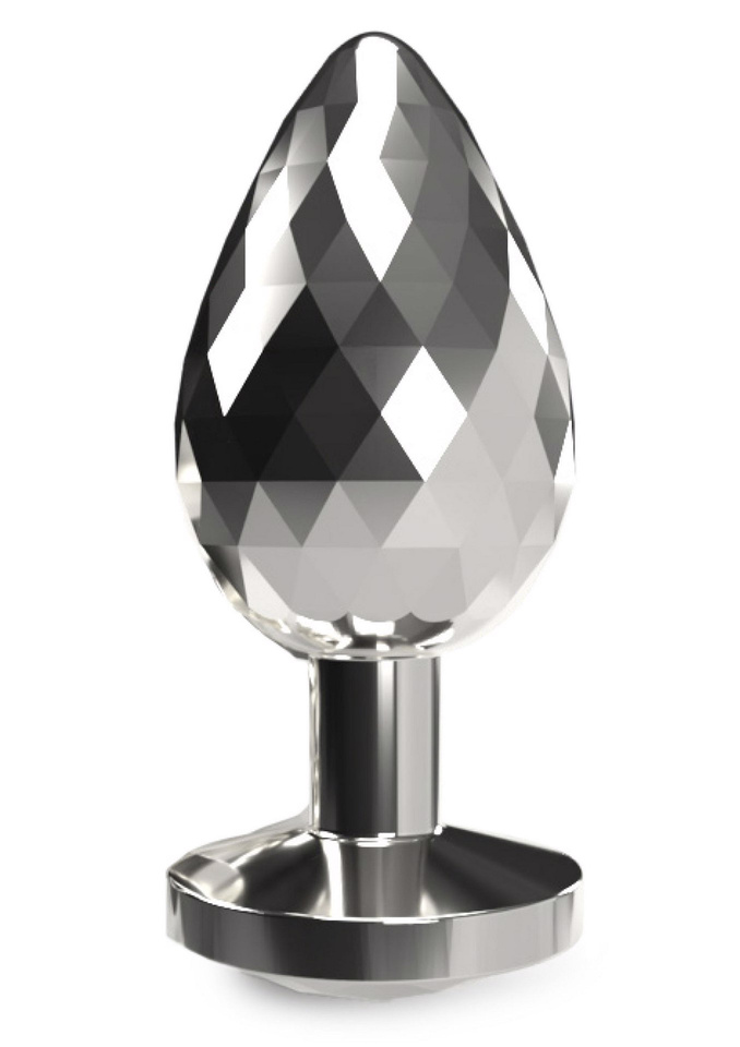 Korek Disco Analny Aluminiowy Z Kryształem – 9,7 Cm, Średnica 3,85 Cm