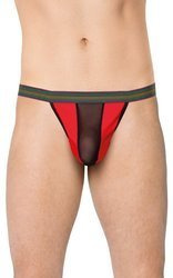 Czerwone Stringi Męskie Soft Line 4529