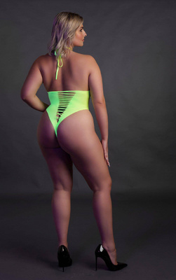 Neonowe Body Ouch! 837 Green UV Active Regulowane Ramiączka Sexy!