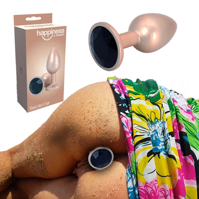 Korek Analny z Czarnym Kryształkiem – Luksus i Styl ToyJoy Happiness