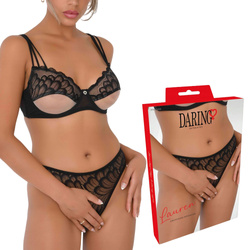 Czarne Koronkowe Figi Brazylijskie z Otwartym Krokiem – Daring Lauren