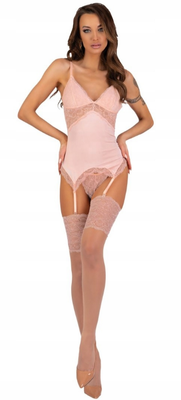 Gorset Persinne Emporio LivCo Corsetti – Luksusowy 3-częściowy Zestaw Pudrowy Róż