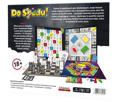 Gra Imprezowa DO SPODU! Zestaw 4 Gier Alkoholowych – Party Roku!