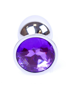 Stalowy Korek Analny z Fioletowym Kryształem Diamond Plug Violet