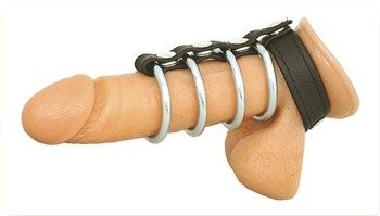 Nakładka na penisa z czterema kółkami Leder 7020