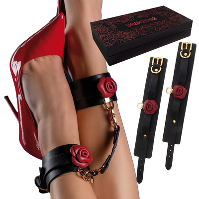 Kajdanki na Kostki BDSM Wild Roses z Różą Taboom