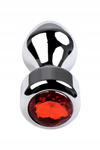 Silver Anal Plug Red Cristal – aluminiowy korek analny z czerwonym kryształem