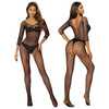 Siateczkowy kombinezon Bodystocking 2048 SoftLine w kratkę, otwarty krok