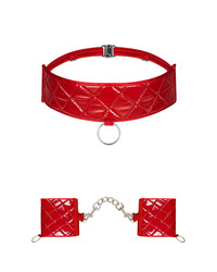 Hunteria – Figlarny Zestaw BDSM: Choker i Kajdanki z Łańcuszkiem