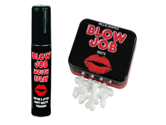 Zestaw Blow Job: Miętowy Odświeżacz Do Ust + Miętówki Peniski