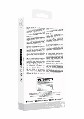 Koronkowa maska na oczy z paskami, przepaska erotyczna Lace Eye-Mask - Princess