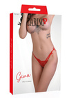  Koronkowe stringi Gina  red – Daring V-String z paseczkami