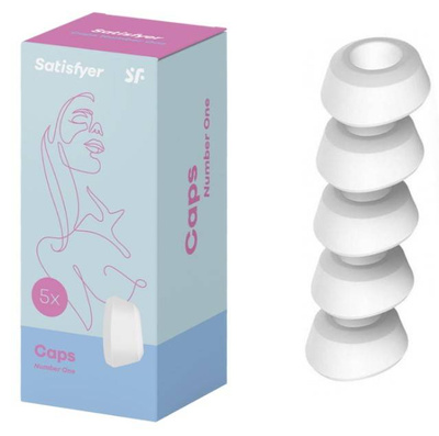 Satisfyer 5x Caps Number One – 5 wymiennych nakładek do wibratora