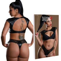 Komplet bielizny Wetlook z koronkowymi ramiączkami – Sexy Bra Set Daring