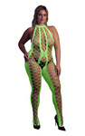 Neonowy Bodystocking Ouch! 835 Green UV Siateczka Druga Skóra!
