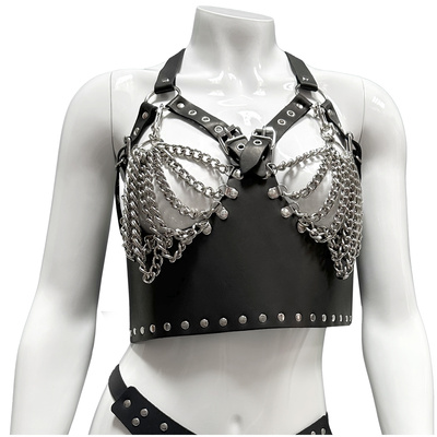 Biustonosz "Top" z odpinanymi łańcuchami Leder 6001