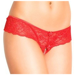 Czerwone ozdobne stringi damskie SoftLine 2403