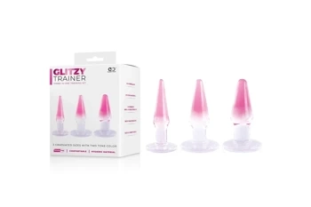 Glitzy Trainer 3pcs Set – Zestaw 3 Stopniowanych Korków Analnych