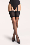 Pończochy do Pasa Calze Neva Gabriella 20 DEN Czarne z Paskami!