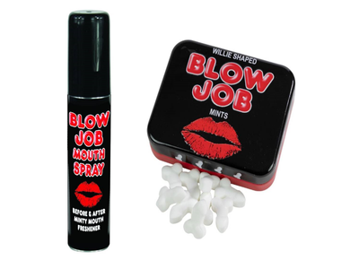 Zestaw Blow Job: Miętowy Odświeżacz Do Ust + Miętówki Peniski