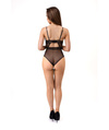 SEXY Body Paula LivCo Corsetti Czarne Zmysłowe Body z Koronką i Prześwitującą Siateczką