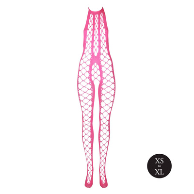 Neonowy Bodystocking Ouch! 835 Pink UV Siateczka Druga Skóra!