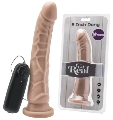 Wibrator Naturalny Z Przyssawką I Pilotem - Get Real 8 Inch Dildo Vibrating 22cm