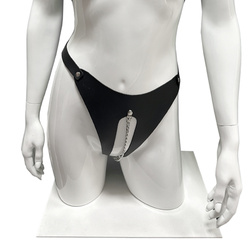 Majtki damskie z łańcuchem w "oczku" Leder 5007