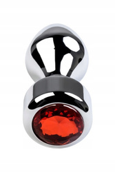 Silver Anal Plug Red Cristal – aluminiowy korek analny z czerwonym kryształem
