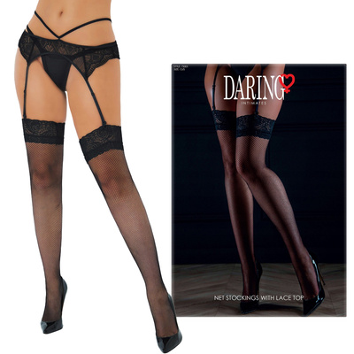 Pończochy kabaretki do pasa z koronką – Sexy Net Lace Top Daring