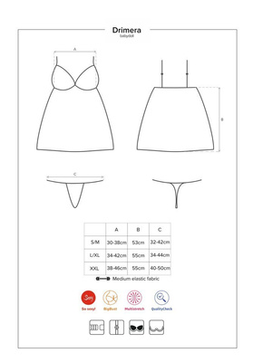 Granatowa Babydoll i Stringi - Obsessive Drimera