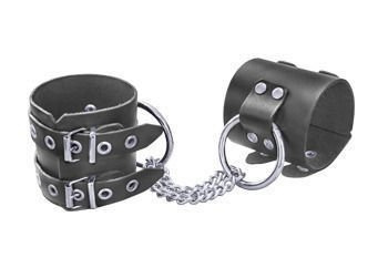 Kajdanki na ręce podwójnie zapinane, łączone podwójnym łańcuchem Leder 2022
