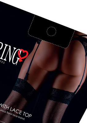 Pończochy kabaretki do pasa z koronką – Sexy Net Lace Top Daring