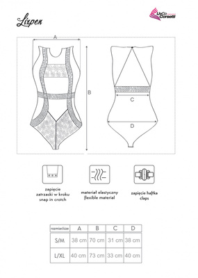 Body Lixpen LivCo Corsetti Fashion – Odważna Czerń z Elementami Pasków i Ćwieków