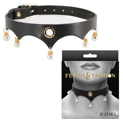 Ekskluzywna Obroża BDSM Jezebel Szeroka 4.5cm Z Perełkami Fetish&Fashion!