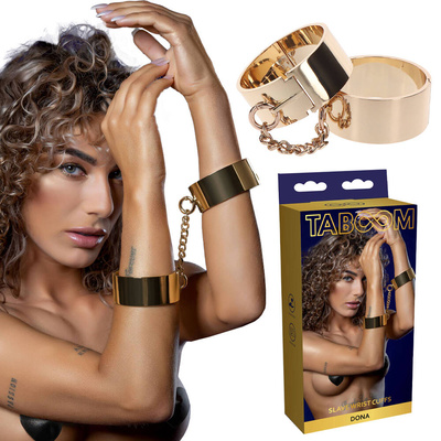 Ekskluzywne Sexy Kajdanki Do Seksu BDSM Złote TABOOM – Dona Wrist Cuffs dla Luksusowej Niewoli!