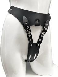 Majtki damskie z otworami i półkolem Leder 5015