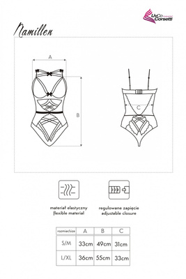 Body Namillen LivCo Corsetti Fashion – Seksowna Koronka z Otwartym Biustem