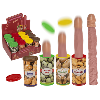 Wyskakująca Niespodzianka - puszka z orzeszkami i wyskakującą niespodzianką