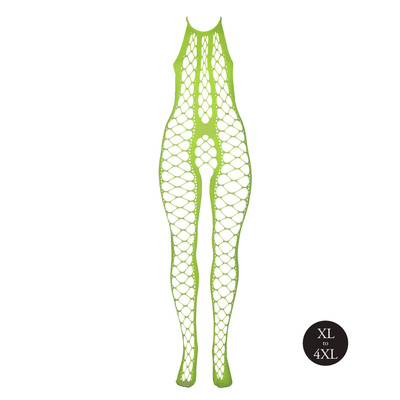 Neonowy Bodystocking Ouch! 835 Green UV Siateczka Druga Skóra!