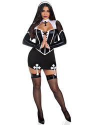 Kostium erotyczny sukienka zakonnicy Holy Hottie Dress – Leg Avenue
