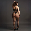 Bodystocking PLUS SIZE Le Desir koronka i siateczka gustowny półgolf 26