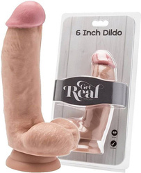 Średni Gruby Penis Z Jądrami - Get Real 6"  16,5cm