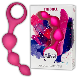 Silikonowe Kulki Analno-Waginalne - Alive Triball Pink