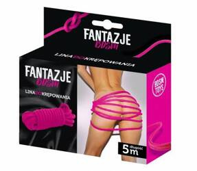 Fantazje BDSM – Różowa Lina do Krępowania Bondage (5m)
