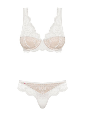 Delikatny, Biały Komplet - Obsessive 853-SET-2