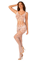 Pikantny Biały Bodystocking G330 Obsessive