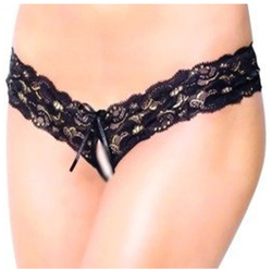 Czarne stringi damskie otwarte SoftLine 2456